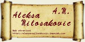 Aleksa Milošaković vizit kartica